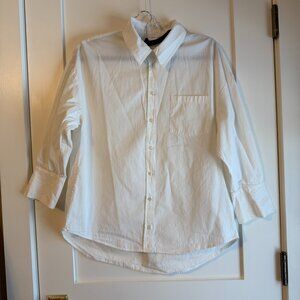 Anine Bing Mika Button Down Collared Shirt In White XS